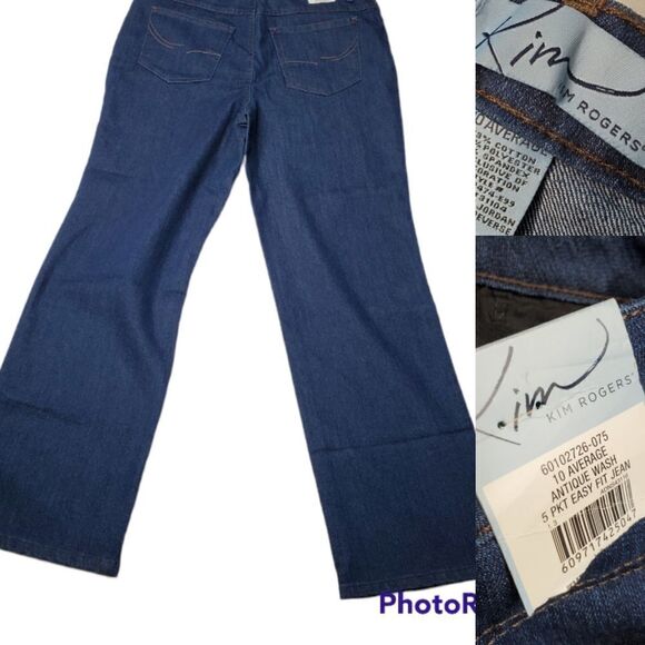 NEW 10 Kim Rogers EASY FIT SLIMMING STRETCH DARK ANTIQUE WASH JEANS 30 31 32 NWT - Picture 1 of 12
